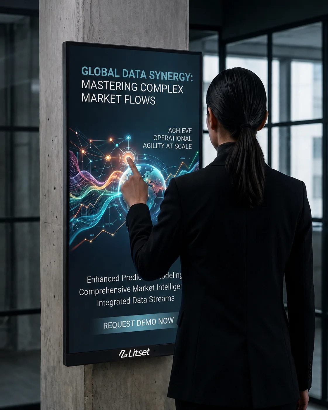 Litset wall-mounted digital signage display